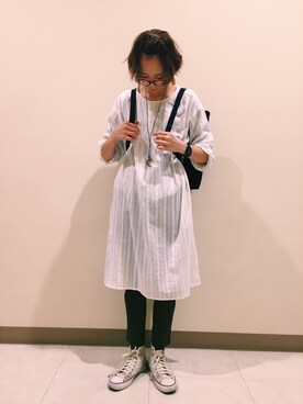 「花見」｜「アイテム（スラックス）」を使った、ｶﾝﾅさん（レディース・167cm）の春コーディネート