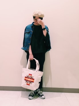 「アイテム（デニムジャケット）」を使った、ｶﾝﾅさん（レディース・167cm）の秋コーディネート