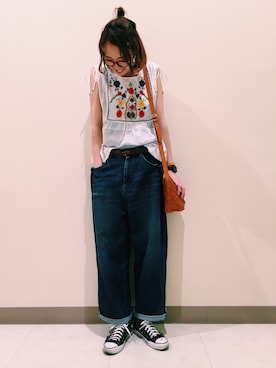 「CUBE SUGAR（キューブシュガー）のアイテム」を使った、ｶﾝﾅさん（レディース・167cm）の春コーディネート