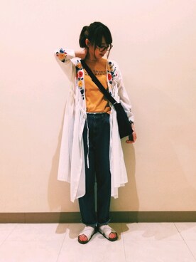「CUBE SUGAR（キューブシュガー）のアイテム（シャツワンピース）」を使った、ｶﾝﾅさん（レディース・167cm）の夏コーディネート