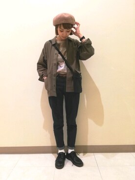「アイテム（ミリタリージャケット）」を使った、ｶﾝﾅさん（レディース・167cm）の秋コーディネート