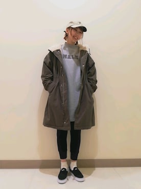 「チュニック」｜「アイテム（モッズコート）」を使った、ｶﾝﾅさん（レディース・167cm）の秋コーディネート