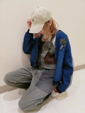「TOBILA（トビラ）のアイテム（サロペット/オーバーオール）」を使った、ｶﾝﾅさん（レディース・167cm）の冬コーディネート