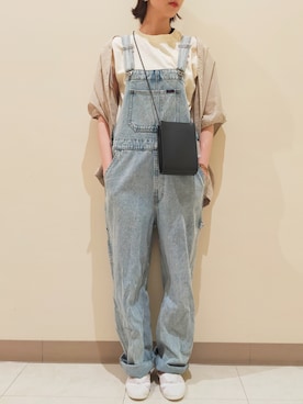 「CUBE SUGAR（キューブシュガー）のアイテム（サロペット/オーバーオール）」を使った、ｶﾝﾅさん（レディース・167cm）の春コーディネート