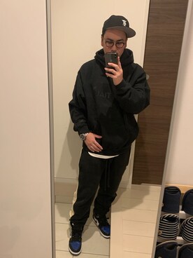 「FOG ESSENTIALS（エフオージーエッセンシャルズ）のアイテム（帽子）」を使った、marumaru736さん（メンズ・173cm）の秋コーディネート