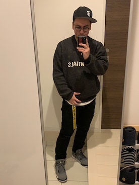 「FOG ESSENTIALS（エフオージーエッセンシャルズ）のアイテム（帽子）」を使った、marumaru736さん（メンズ・173cm）の冬コーディネート