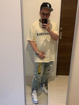 「FOG ESSENTIALS（エフオージーエッセンシャルズ）のアイテム（帽子）」を使った、marumaru736さん（メンズ・173cm）の夏コーディネート