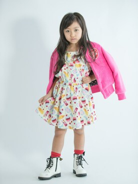 「BLOCK（ブロック）のアイテム」を使った、Yunaさん（キッズ・120cm）の冬コーディネート