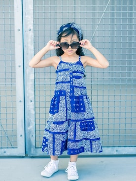 「BLOC（ブロック）のアイテム（ワンピース/ドレス）」を使った、Yunaさん（キッズ・120cm）の春コーディネート