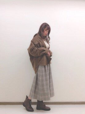 「ORiental TRaffic(ORiental TRaffic)」｜「アイテム（その他アウター）」を使った、うぃんさん（レディース・166cm）の冬コーディネート