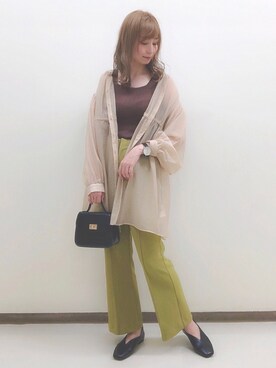 「ピスタチオ」｜「アイテム（パンプス）」を使った、うぃんさん（レディース・166cm）の秋コーディネート
