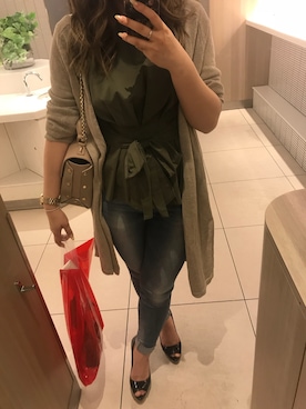 「EBLOA（エブロア）のアイテム」を使った、さーさんさん（レディース・156cm）の春コーディネート