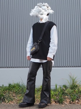 「Adoon plain（アドーンプレーン）のアイテム（パンツ）」を使った、あおさん（メンズ・166cm・20代）の春コーディネート