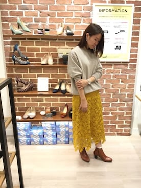 「キャメル」｜「アイテム（アナログ腕時計）」を使った、WAららぽーとエキスポシティ店さん（レディース・160cm）の秋コーディネート