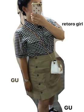 「RETOROGIRL」｜まなさん（レディース・152cm）の夏コーディネート