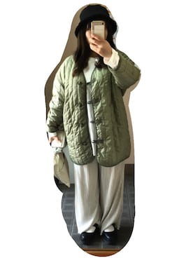 「DISCOAT（ディスコート）のアイテム（ノーカラージャケット）」を使った、まなさん（レディース・152cm）の冬コーディネート