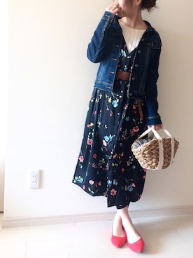 「スプリングSENSEOFPLACE」｜「アイテム（ワンピース/ドレス）」を使った、chakoさん（レディース・155cm）の春コーディネート