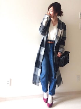 「ドラフトアングリッド」｜「アイテム（その他アウター）」を使った、chakoさん（レディース・155cm）の冬コーディネート