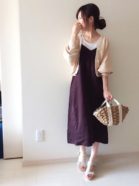 「ベルトサンダル」｜「アイテム（ワンピース/ドレス）」を使った、chakoさん（レディース・155cm）の夏コーディネート