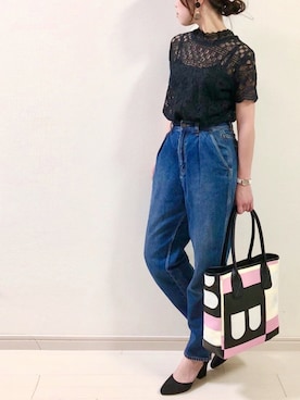 「RubinRosa（ルビンローザ）のアイテム」を使った、chakoさん（レディース・155cm）の春コーディネート