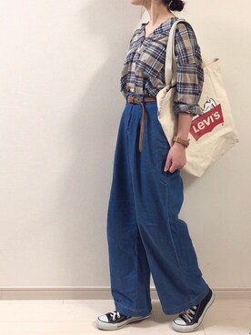 「Furbo design（フルボデザイン）のアイテム」を使った、chakoさん（レディース・155cm）の夏コーディネート