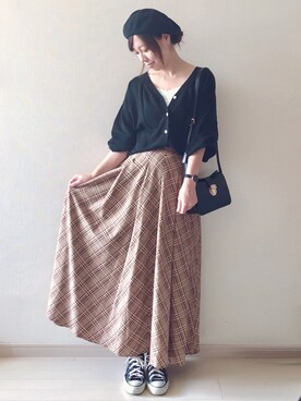 「Daniel Wellington（ダニエルウェリントン）の販売終了クラシックペティット アッシュフィールド32mm（アナログ腕時計）」を使った、chakoさん（レディース・155cm）の秋コーディネート