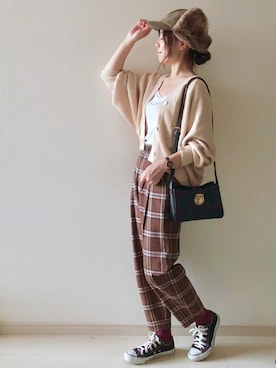 「Daniel Wellington（ダニエルウェリントン）の販売終了クラシックペティット アッシュフィールド32mm（アナログ腕時計）」を使った、chakoさん（レディース・155cm）の秋コーディネート