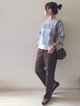 「Daniel Wellington（ダニエルウェリントン）の販売終了クラシックペティット アッシュフィールド32mm（アナログ腕時計）」を使った、chakoさん（レディース・155cm）の秋コーディネート