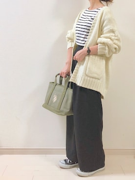 「Daniel Wellington（ダニエルウェリントン）の販売終了クラシックペティット アッシュフィールド32mm（アナログ腕時計）」を使った、chakoさん（レディース・155cm）の秋コーディネート