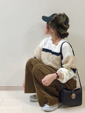 「Daniel Wellington（ダニエルウェリントン）の販売終了クラシックペティット アッシュフィールド32mm（アナログ腕時計）」を使った、chakoさん（レディース・155cm）の秋コーディネート