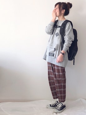 「Daniel Wellington（ダニエルウェリントン）の販売終了クラシックペティット アッシュフィールド32mm（アナログ腕時計）」を使った、chakoさん（レディース・155cm）の冬コーディネート