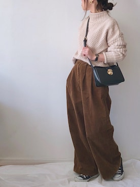 「Daniel Wellington（ダニエルウェリントン）の販売終了クラシックペティット アッシュフィールド32mm（アナログ腕時計）」を使った、chakoさん（レディース・155cm）の冬コーディネート