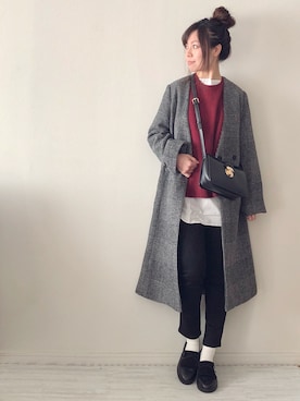 「Rougevif」｜「アイテム（スリッポン）」を使った、chakoさん（レディース・155cm）の冬コーディネート