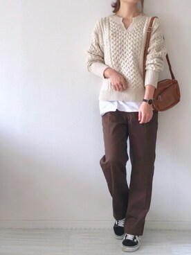 「Daniel Wellington（ダニエルウェリントン）の販売終了クラシックペティット アッシュフィールド32mm（アナログ腕時計）」を使った、chakoさん（レディース・155cm）の秋コーディネート