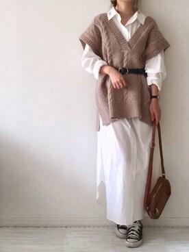 「Daniel Wellington（ダニエルウェリントン）の販売終了クラシックペティット アッシュフィールド32mm（アナログ腕時計）」を使った、chakoさん（レディース・155cm）の秋コーディネート