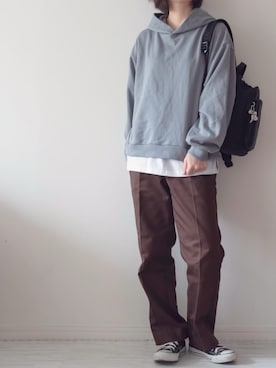 「reca（レカ）のアイテム（パーカー）」を使った、chakoさん（レディース・155cm）の春コーディネート