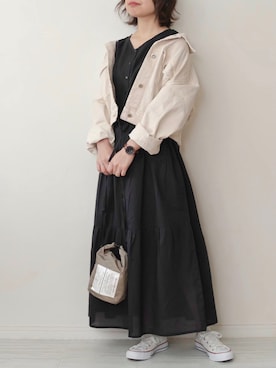 「ISOOK（アイスー）のアイテム（ジャケット/アウター）」を使った、chakoさん（レディース・155cm）の春コーディネート