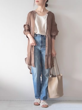 「アイテム（ネックレス）」を使った、chakoさん（レディース・155cm）の秋コーディネート