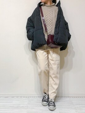 「interstaple（インターステイプル）のアイテム」を使った、chakoさん（レディース・155cm）の秋コーディネート