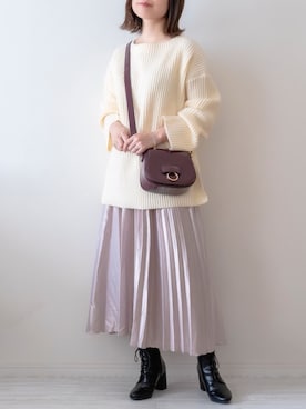 「interstaple（インターステイプル）のアイテム」を使った、chakoさん（レディース・155cm）の秋コーディネート