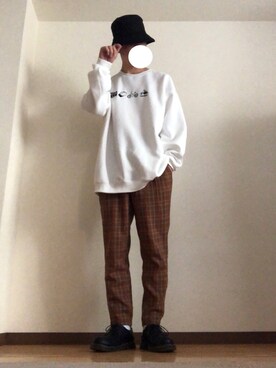 「kutir（クティール）のアウトドア刺繍裏起毛スウェット（スウェット）」を使った、HA-TOさん（メンズ・170cm）の春コーディネート