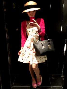 「REDYAZEL（レディアゼル）のアイテム（帽子）」を使った、Ayaka Onishiさん（レディース・155cm）の春コーディネート