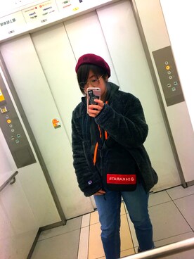 「STUSSY（ステューシー）のアイテム（その他アウター）」を使った、すんさん（レディース・154cm）の冬コーディネート