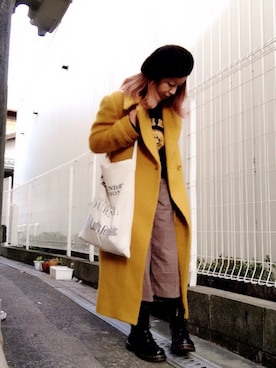 「TODAYFUL（トゥデイフル）のVintageトートバッグ（トートバッグ）」を使った、いく☆さん（レディース・153cm）の冬コーディネート