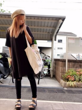 「TODAYFUL（トゥデイフル）のVintageトートバッグ（トートバッグ）」を使った、いく☆さん（レディース・153cm）の夏コーディネート