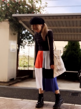 「TODAYFUL（トゥデイフル）のVintageトートバッグ（トートバッグ）」を使った、いく☆さん（レディース・153cm）の秋コーディネート