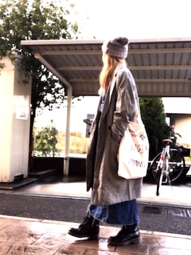 「TODAYFUL（トゥデイフル）のVintageトートバッグ（トートバッグ）」を使った、いく☆さん（レディース・153cm）の秋コーディネート