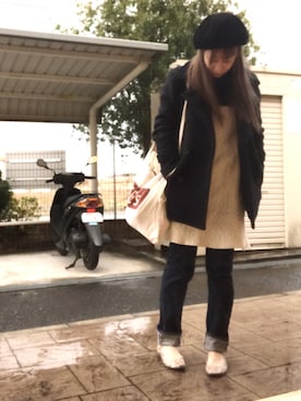 「TODAYFUL（トゥデイフル）のアイテム（ピーコート）」を使った、いく☆さん（レディース・153cm）の冬コーディネート