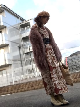 「WC（ダブル シー）のアイテム（ブーツ）」を使った、いく☆さん（レディース・153cm）の冬コーディネート