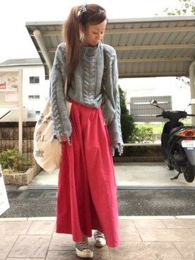 「TODAYFUL（トゥデイフル）のVintageトートバッグ（トートバッグ）」を使った、いく☆さん（レディース・153cm）の春コーディネート